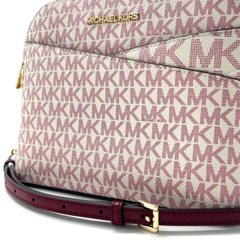 Michael Kors Medium Dome Jet Set Travel Xbody Bag Cherry Multi - Picture 9 of 10